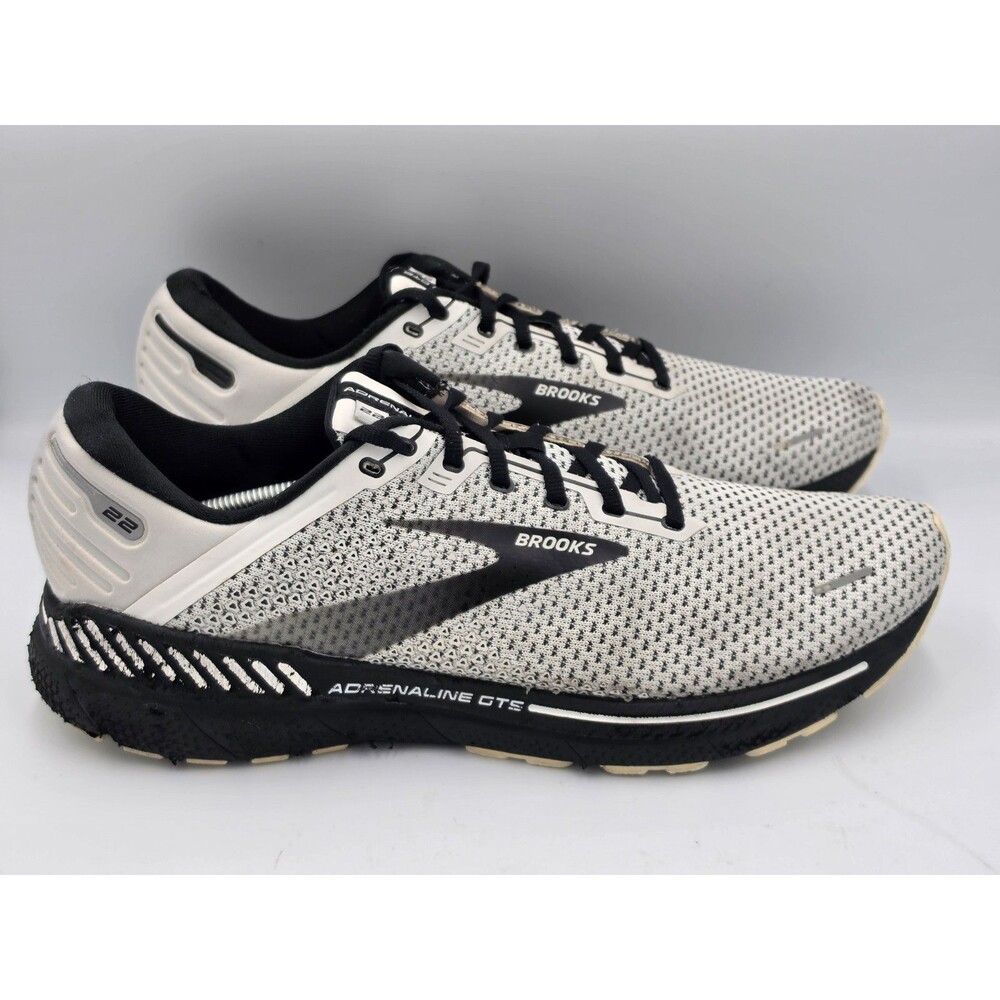 Brooks Adrenaline GTS 22 Mens Shoes Size 14 White Black Sneakers 1103661D135